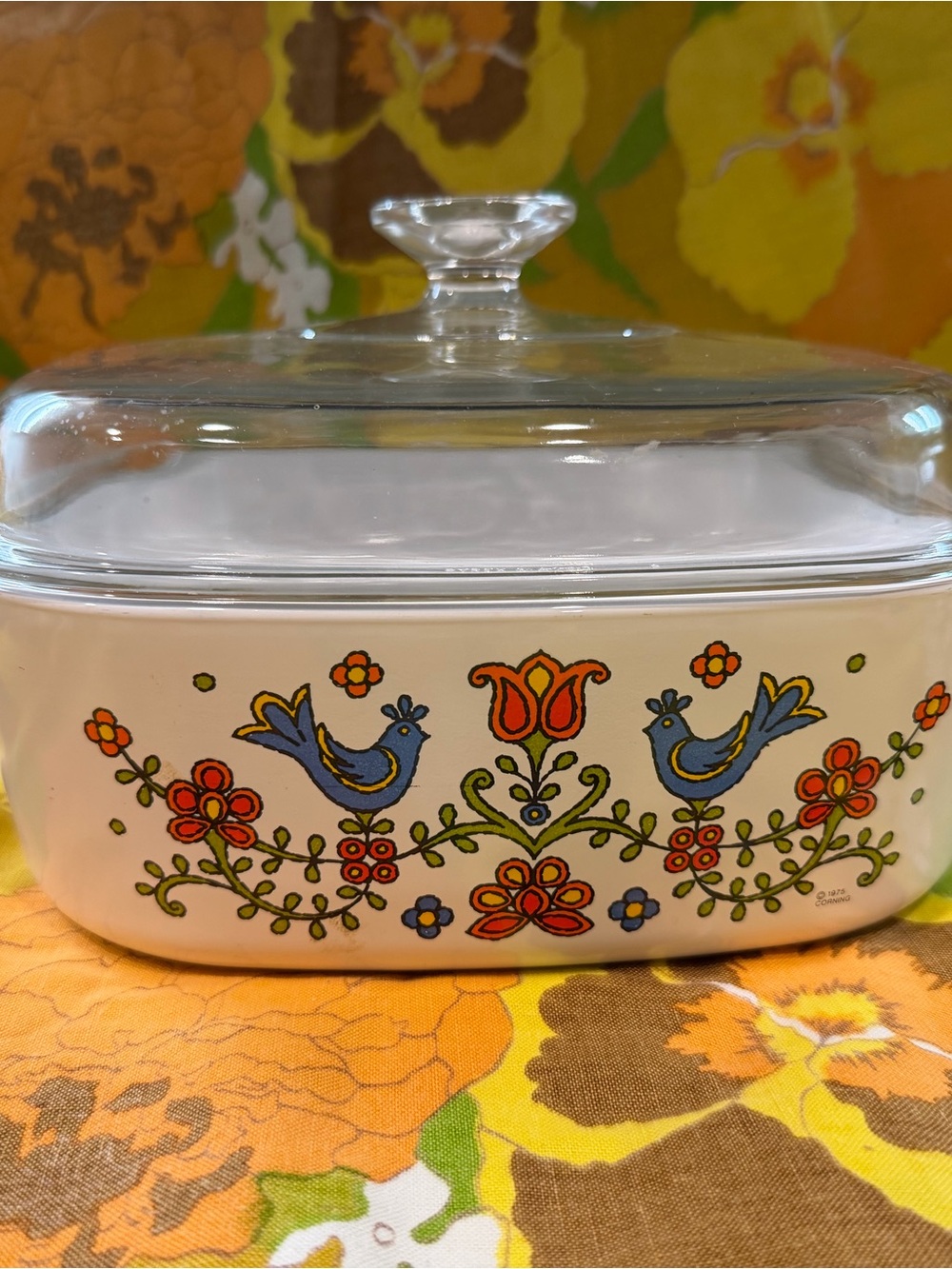 Corningware Country Festival Blue Bird 4qt Casserole Dish with Lid